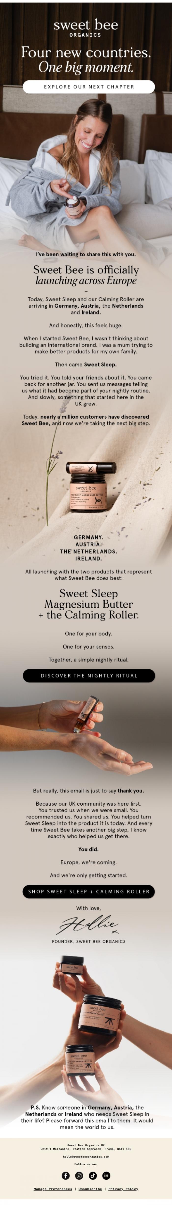 Email Design Inspiration from Sweet Bee Organics, I've been waiting to share this with you