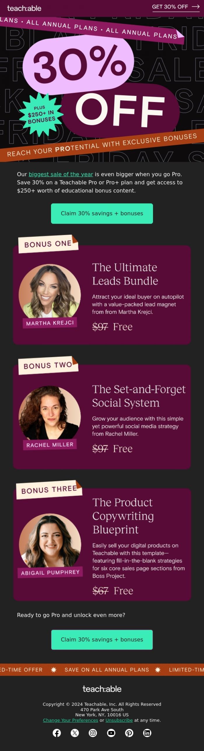 Email Design Inspiration from Teachable, Your inbox deserves a Thanksgiving nap, too