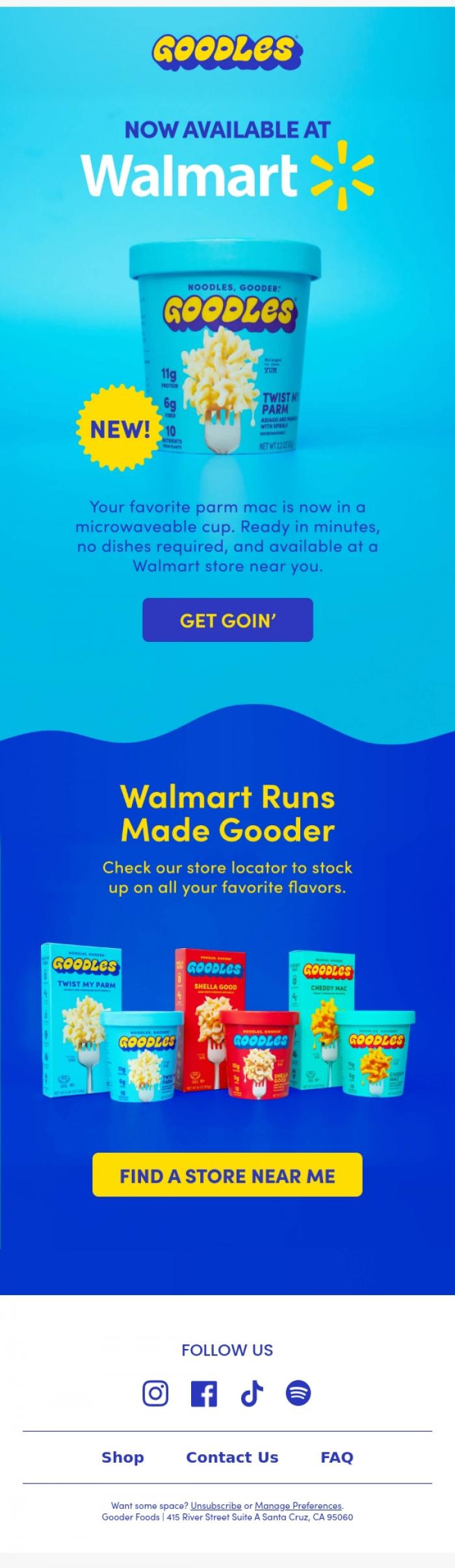 Email Design Inspiration from Team GOODLES, NEW Cups at Walmart