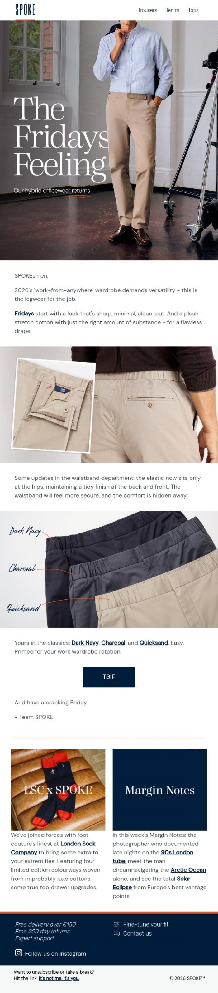 Email Design Inspiration from Team SPOKE, The Fridays Feeling