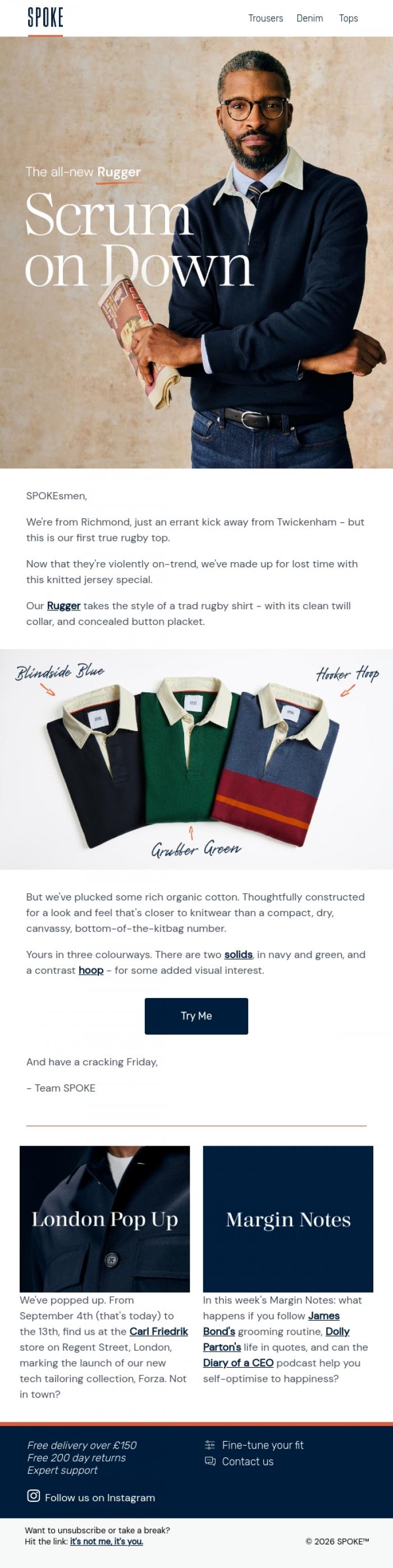 Email Design Inspiration from Team SPOKE, Scrum on Down