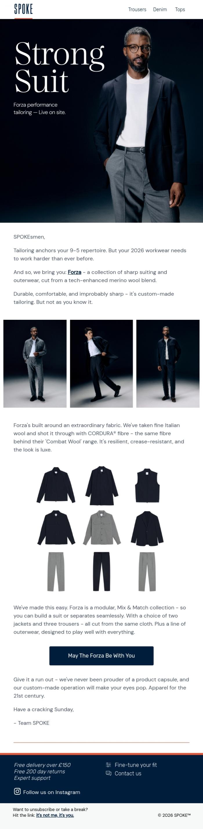 Email Design Inspiration from Team SPOKE, Strong Suit
