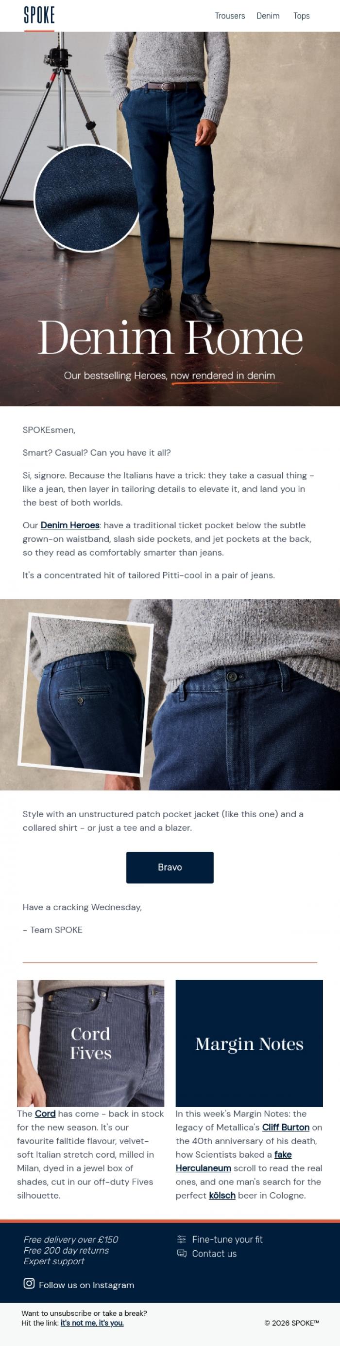 Email Design Inspiration from Team SPOKE, Denissimo