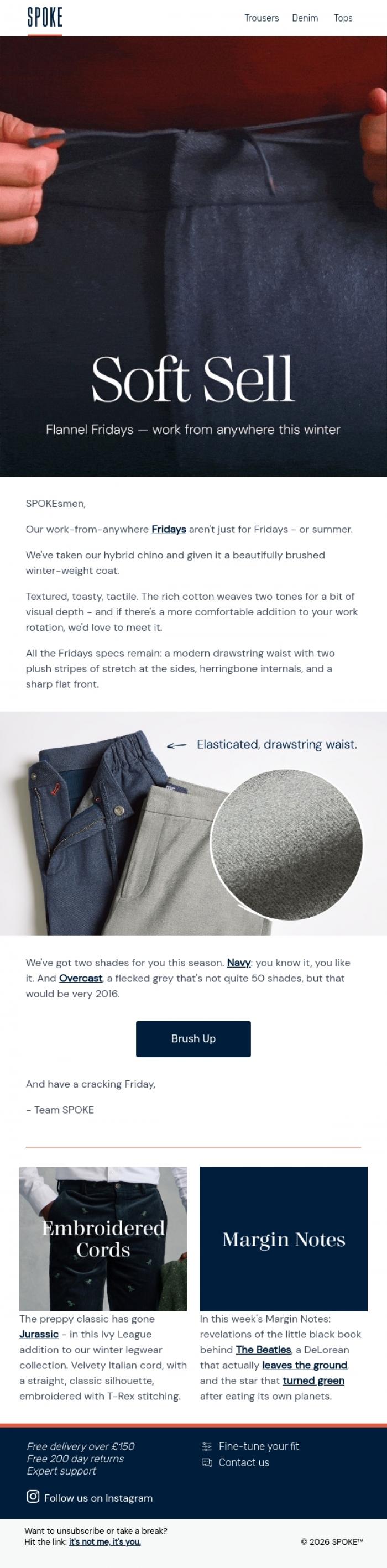 Email Design Inspiration from Team SPOKE, All-new Flannel Fridays
