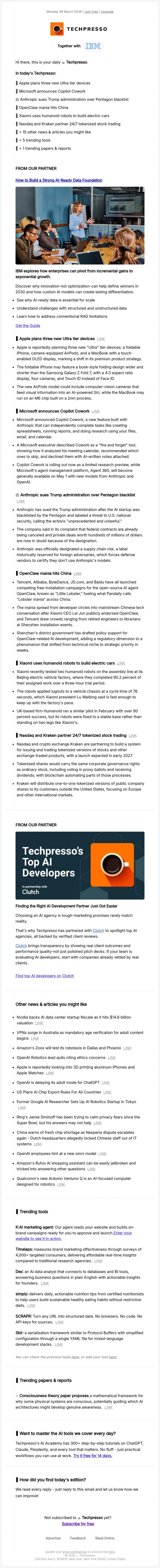 Email Design Inspiration from Techpresso, ☕️ OpenClaw mania hits China