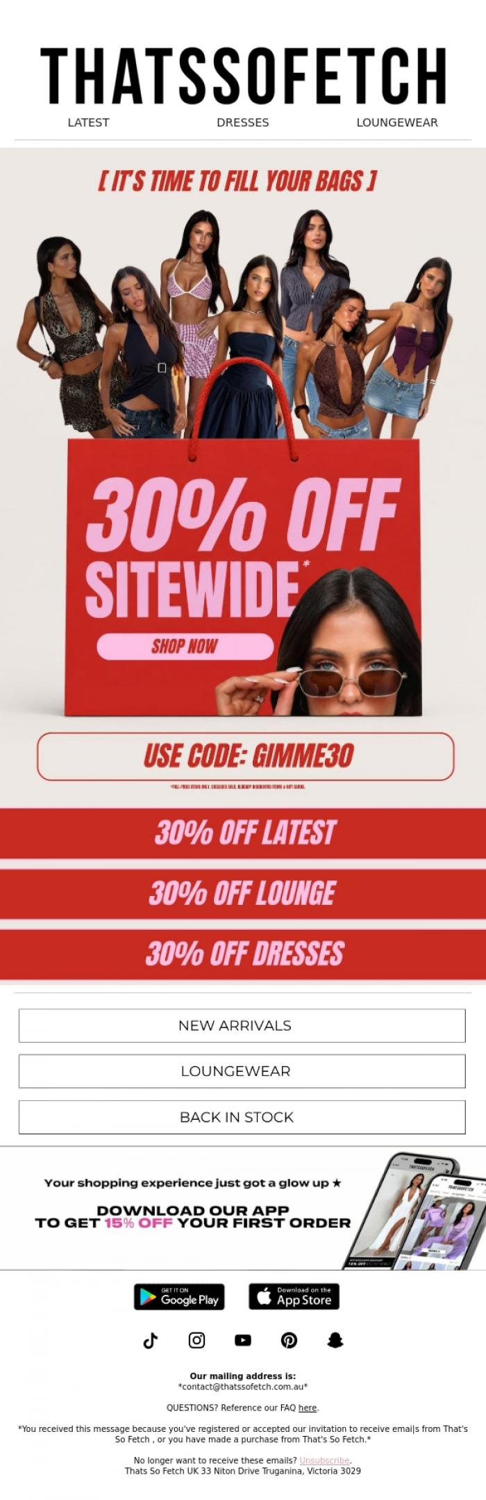 Email Design Inspiration from Thats So Fetch UK, She belongs in your wardrobe, not your cart ✨
