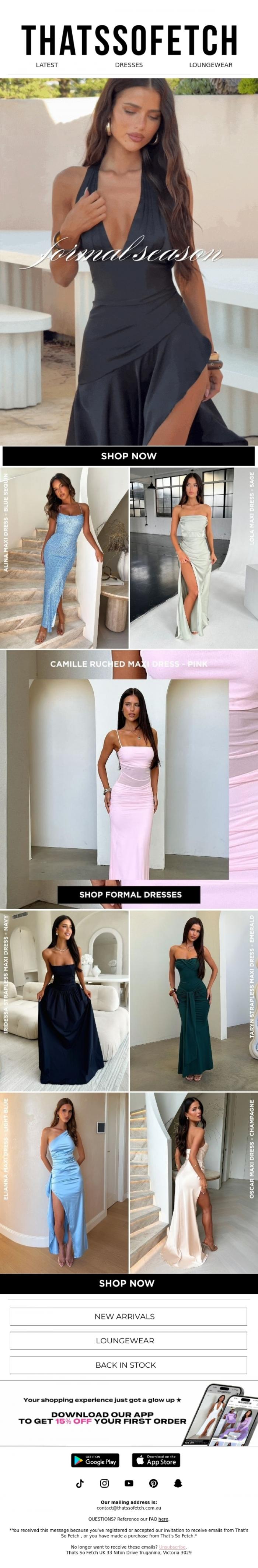 Email Design Inspiration from Thats So Fetch UK, Don't RSVP without the dress&nbsp;✨