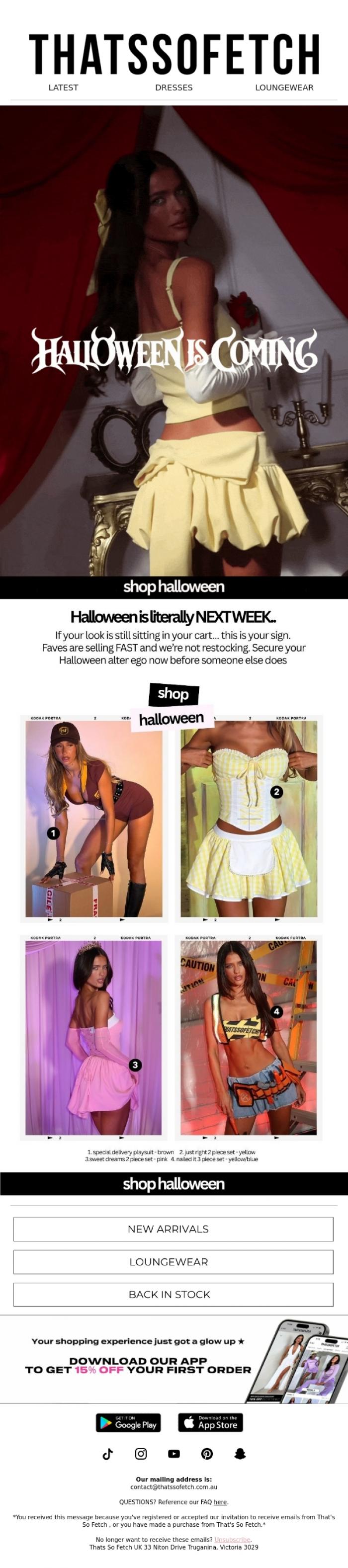 Email Design Inspiration from Thats So Fetch UK, Last call for iconic behaviour 🎃