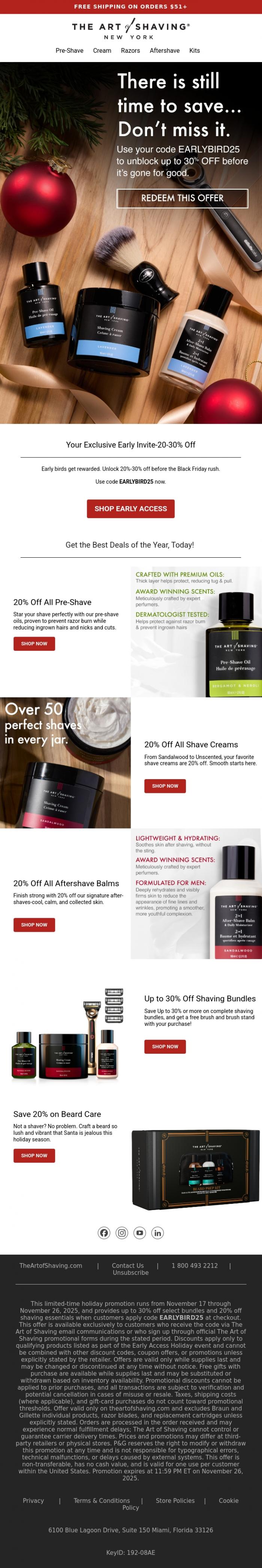 Email Design Inspiration from The Art of Shaving, Your VIP Black Friday Invite 🖤