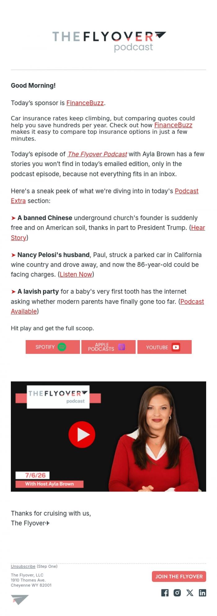Email Design Inspiration from The Flyover, A Dramatic Escape, a Hit-and-Run Investigation, and a Parenting Debate