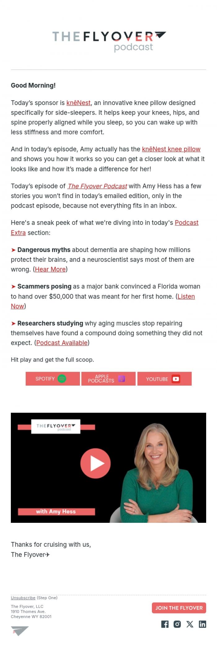 Email Design Inspiration from The Flyover, Dementia Myths Debunked, Bank Scam Costs $50,000, Muscle Aging Breakthrough