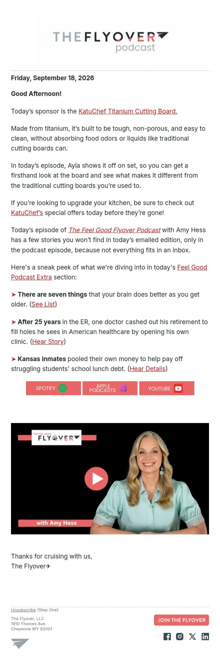 Email Design Inspiration from The Flyover, 7 Things Your Brain Does Better With Age, a Doctor's Big Gamble & Inmates Give Back