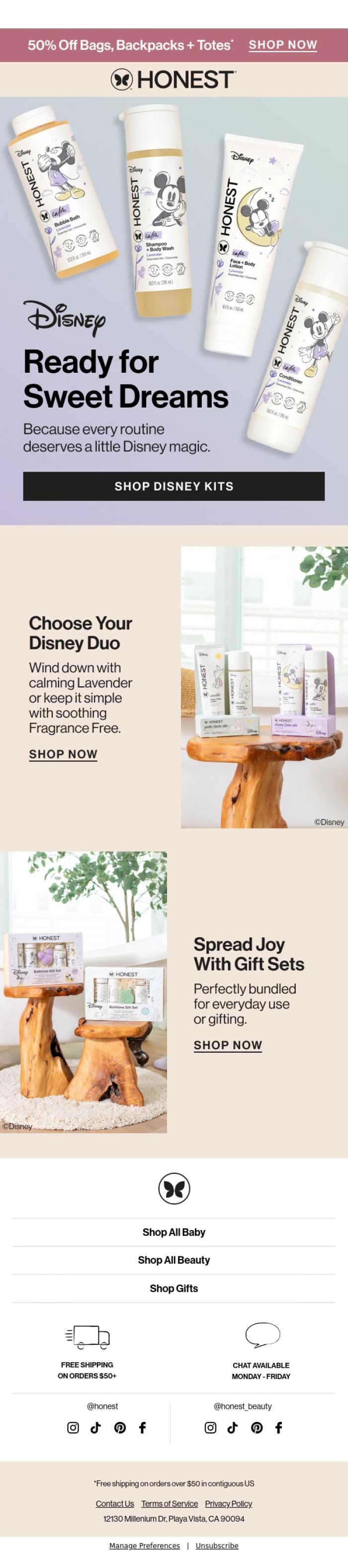 Email Design Inspiration from The Honest Company, Every routine deserves a little Disney magic ✨