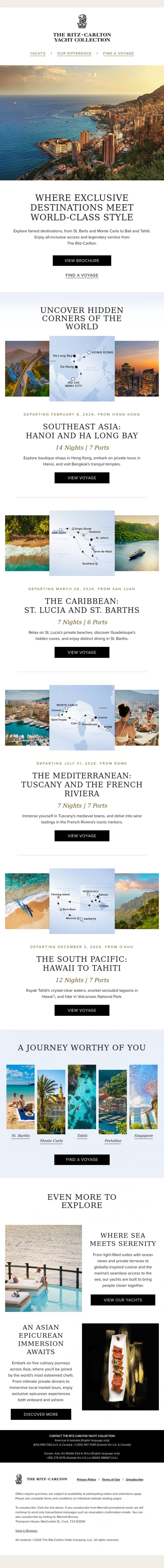 Email Design Inspiration from The Ritz-Carlton, Journey Into the Heart of the Caribbean This Winter