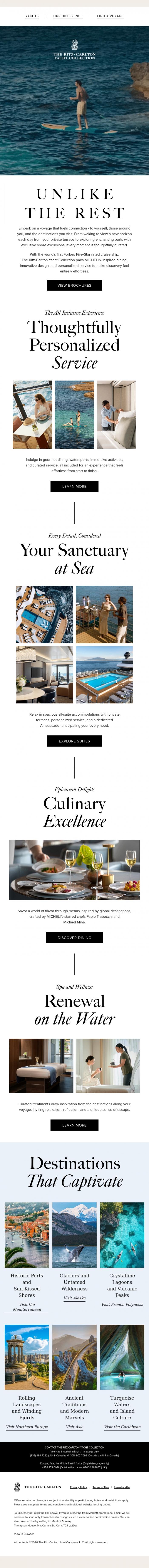 Email Design Inspiration from The Ritz-Carlton, A Journey Worthy of You