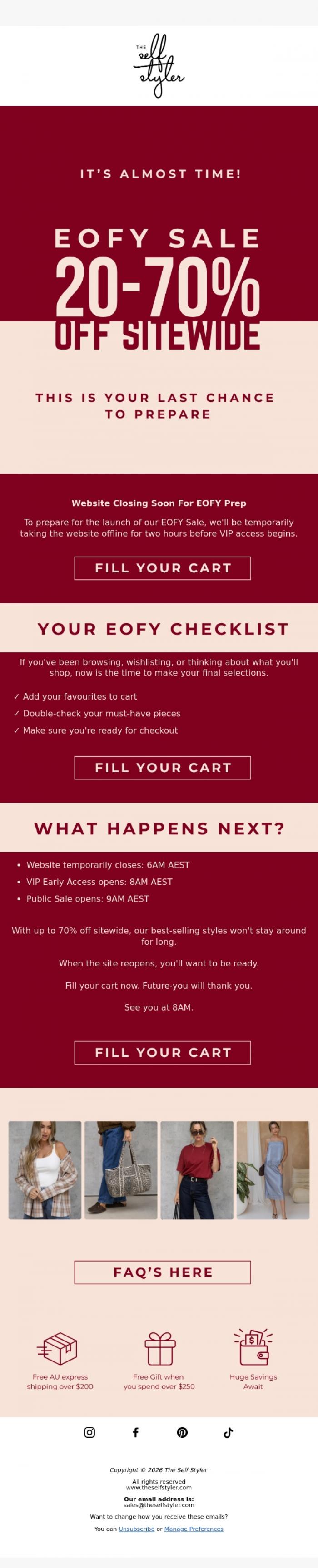 Email Design Inspiration from The Self Styler, 🔐 We are shutting down the website