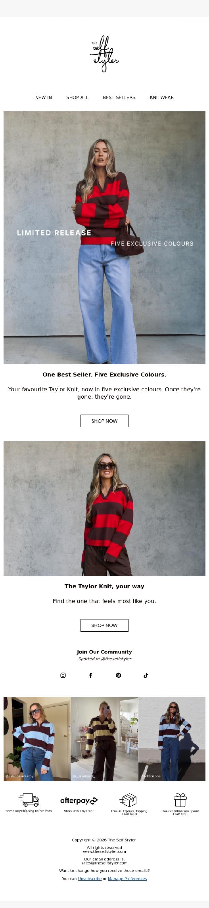 Email Design Inspiration from The Self Styler, Wait... have you seen these yet? 👀