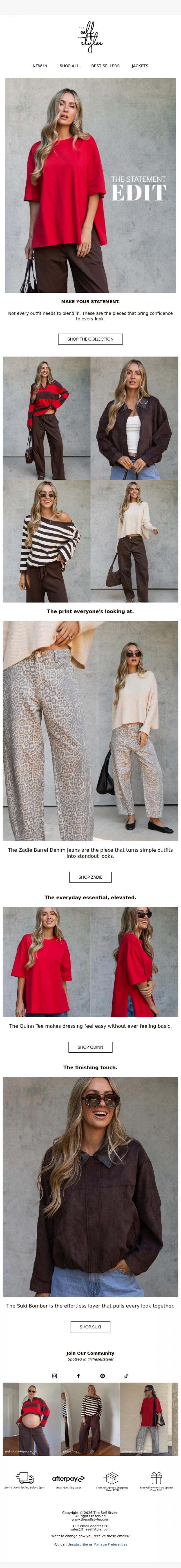 Email Design Inspiration from The Self Styler, The wait is over.