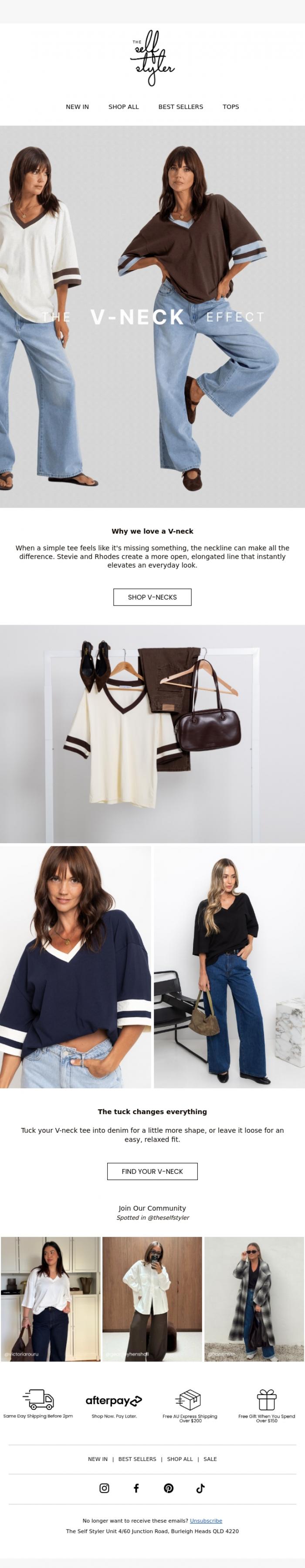 Email Design Inspiration from The Self Styler, The secret to a better basic