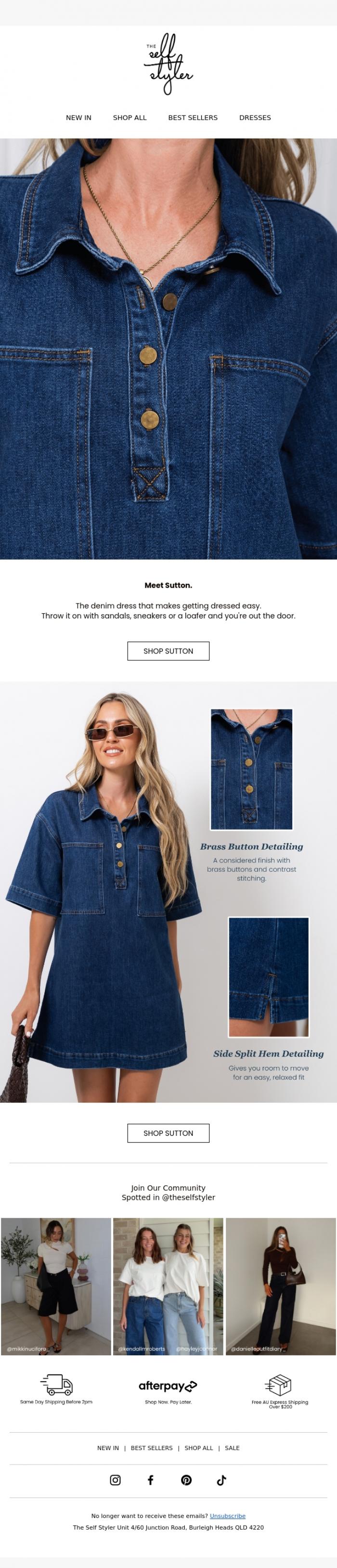 Email Design Inspiration from The Self Styler, This just landed...