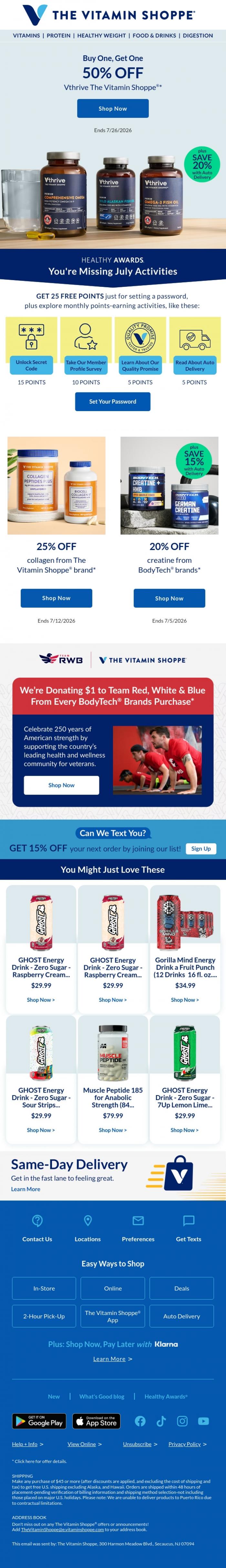 Email Design Inspiration from The Vitamin Shoppe, Best of the best omegas,&nbsp;& more-on sale
