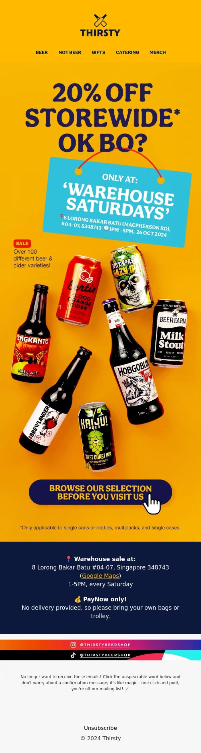 Email Design Inspiration from Thirsty, 🍻🫶 Let's have a beautiful meetup...