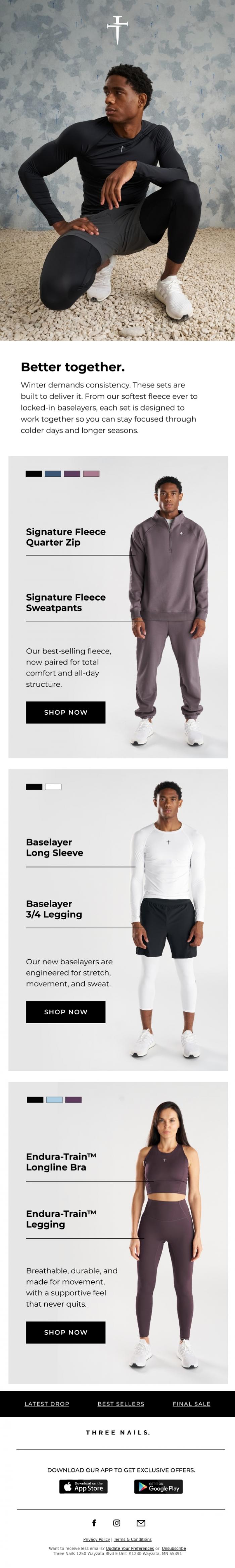 Email Design Inspiration from THREE NAILS., Better Together.