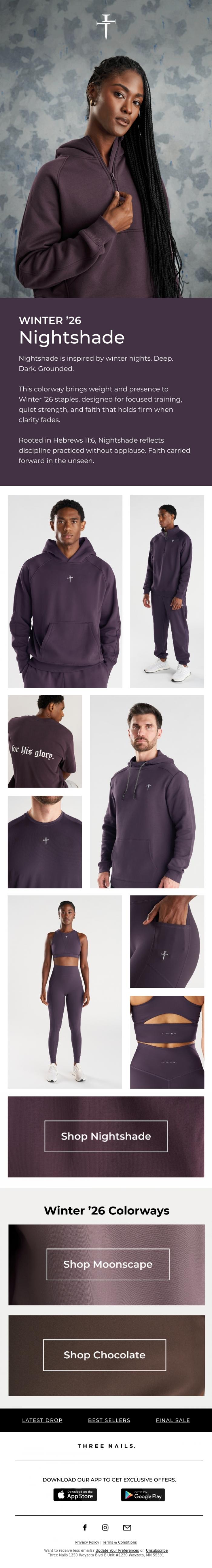 Email Design Inspiration from THREE NAILS., Nightshade Is Here