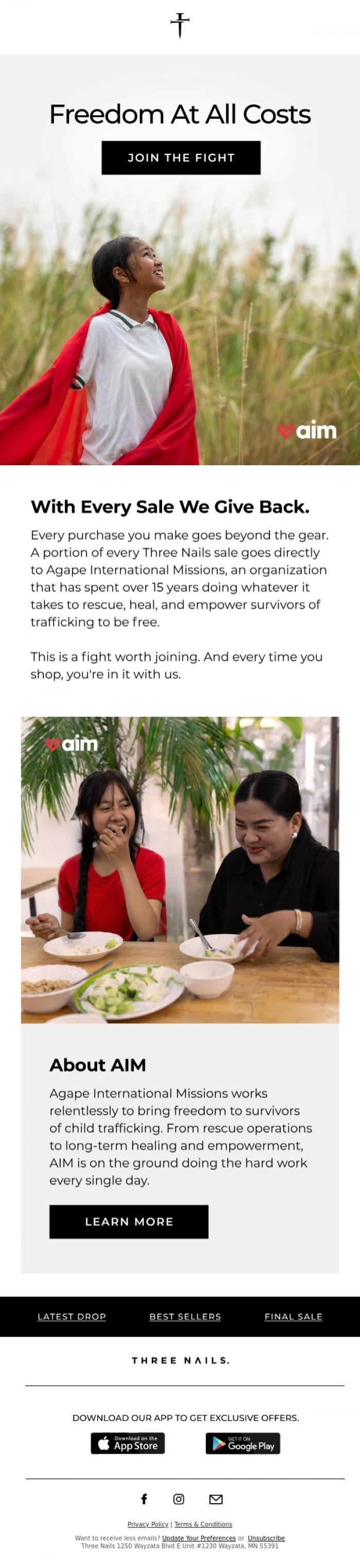 Email Design Inspiration from THREE NAILS., More Than What We Wear