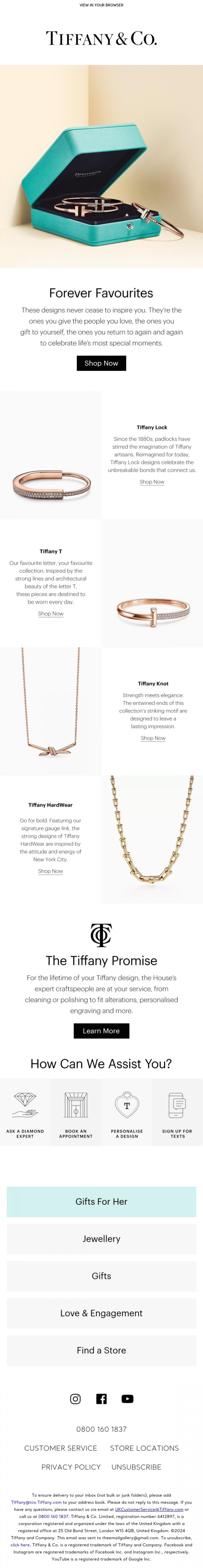 Email Design Inspiration from Tiffany & Co., The Designs You Love Most