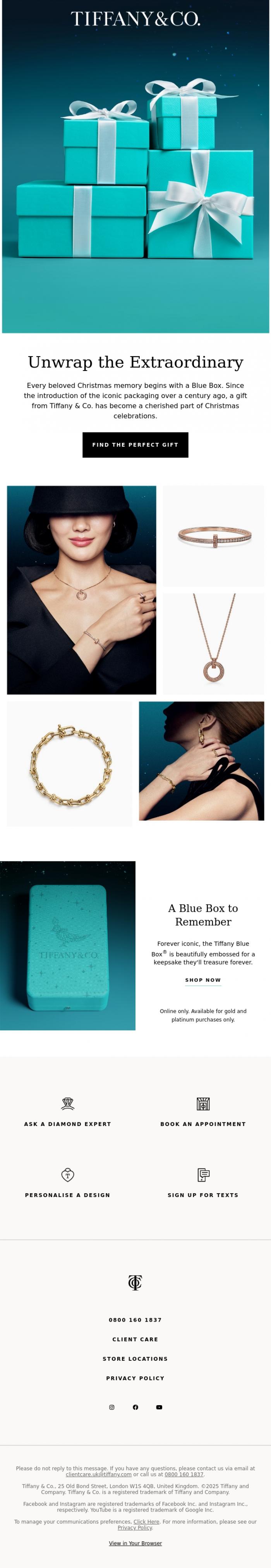 Email Design Inspiration from Tiffany & Co., Blue Boxes Make Hearts Beat Faster