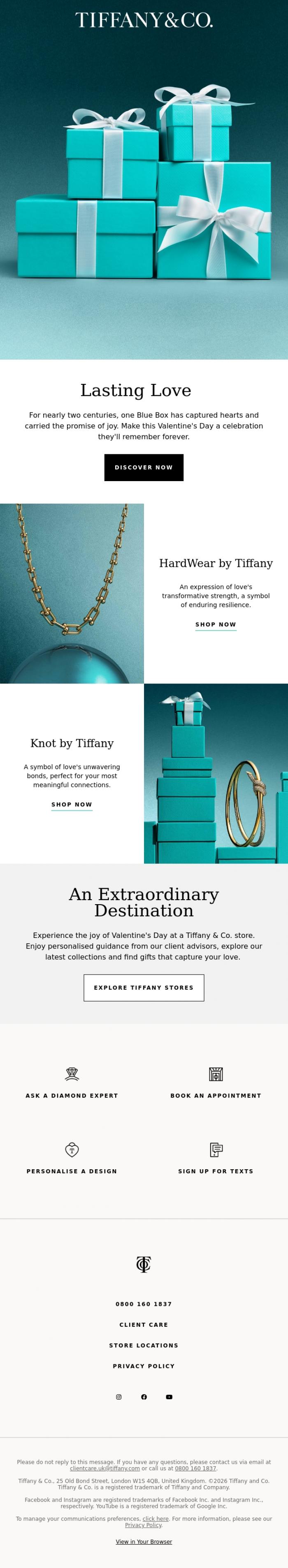 Email Design Inspiration from Tiffany & Co., The Joy of a Blue Box