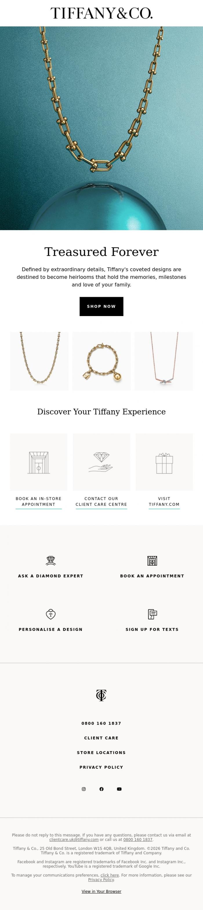 Email Design Inspiration from Tiffany & Co., This Year's Mother's Day Gift Is Tomorrow's Heirloom