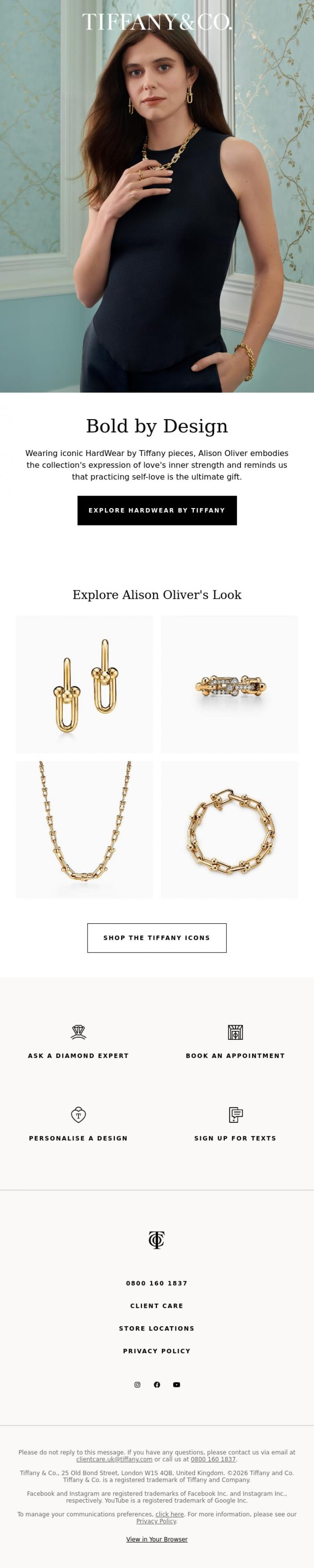 Email Design Inspiration from Tiffany & Co., John, Explore Jewellery that Celebrates Self-love