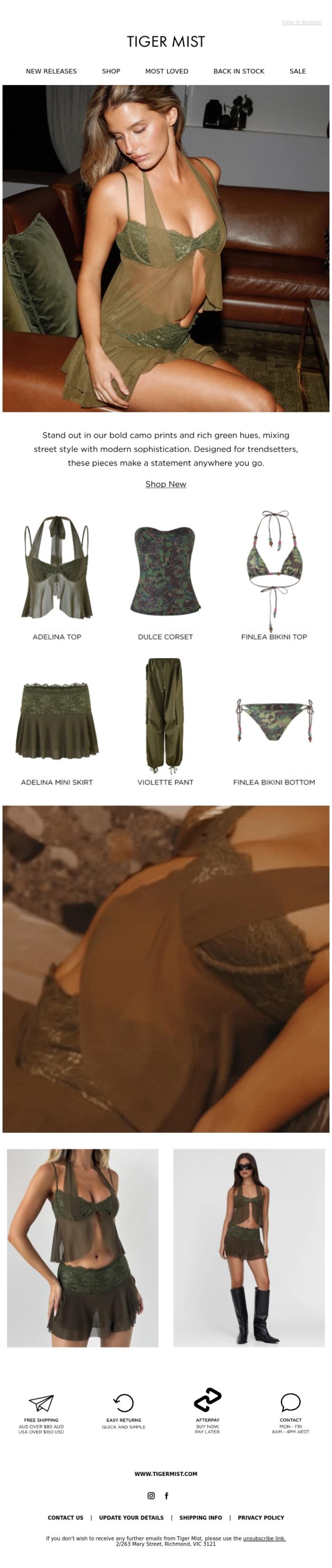 Email Design Inspiration from Tiger Mist, Green with New TM Envy? We can fix that 💚