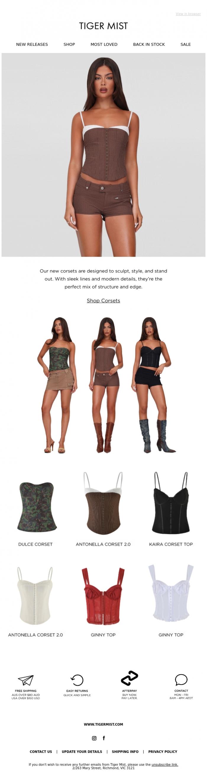 Email Design Inspiration from Tiger Mist, Snatched & Unbothered 🔥 Meet your NEW favourite corsets