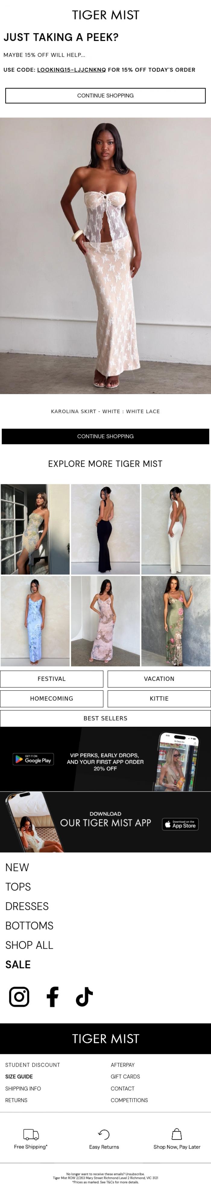 Email Design Inspiration from Tiger Mist, Thinking about us? 🤩