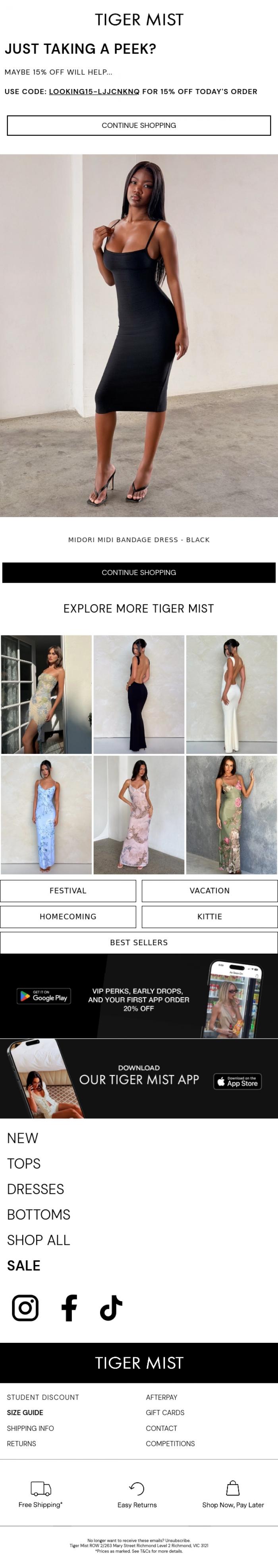 Email Design Inspiration from Tiger Mist, Thinking about us? 🤩