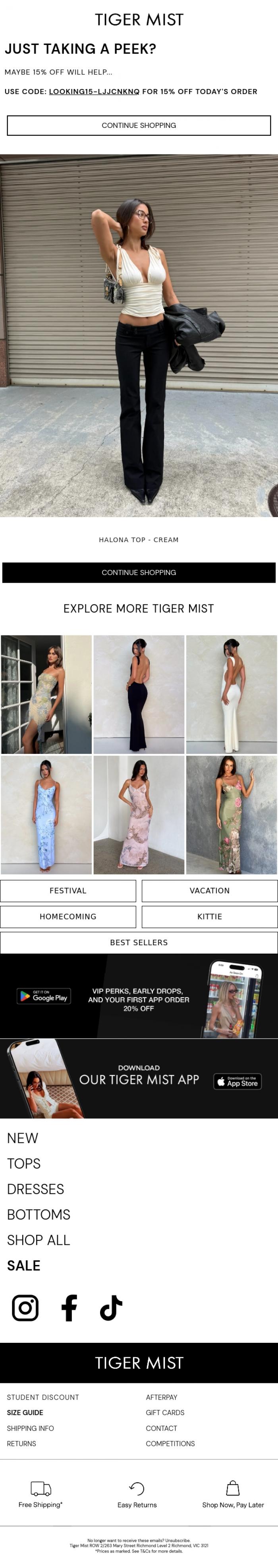 Email Design Inspiration from Tiger Mist, Thinking about us? 🤩
