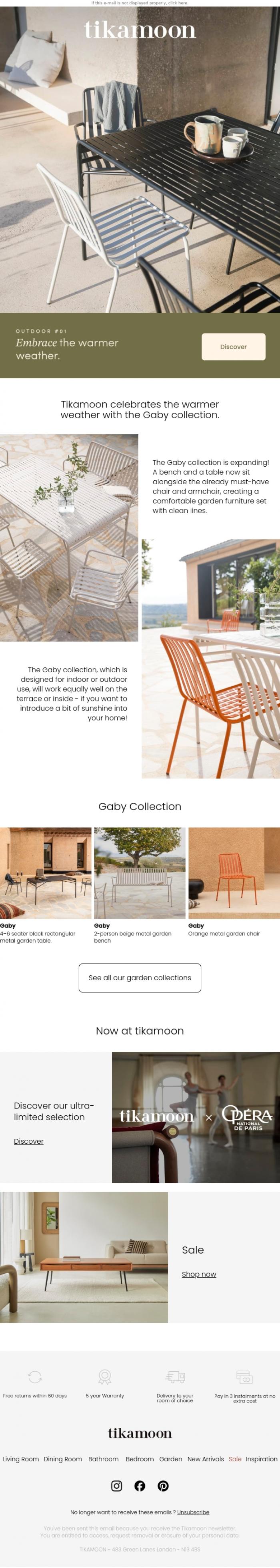 Email Design Inspiration from Tikamoon, ☀ Spring is in the air at tikamoon