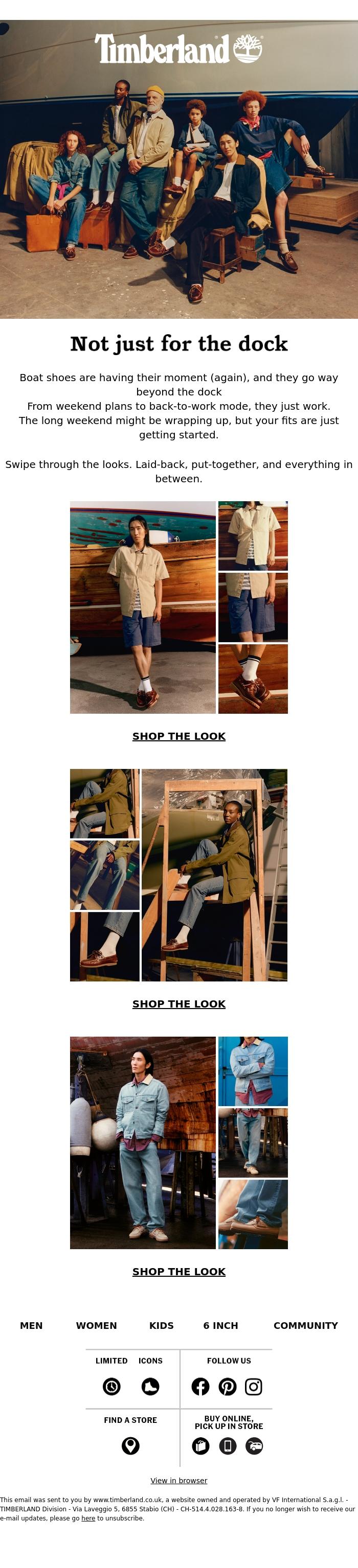 Email Design Inspiration from Timberland, From OOO to on point