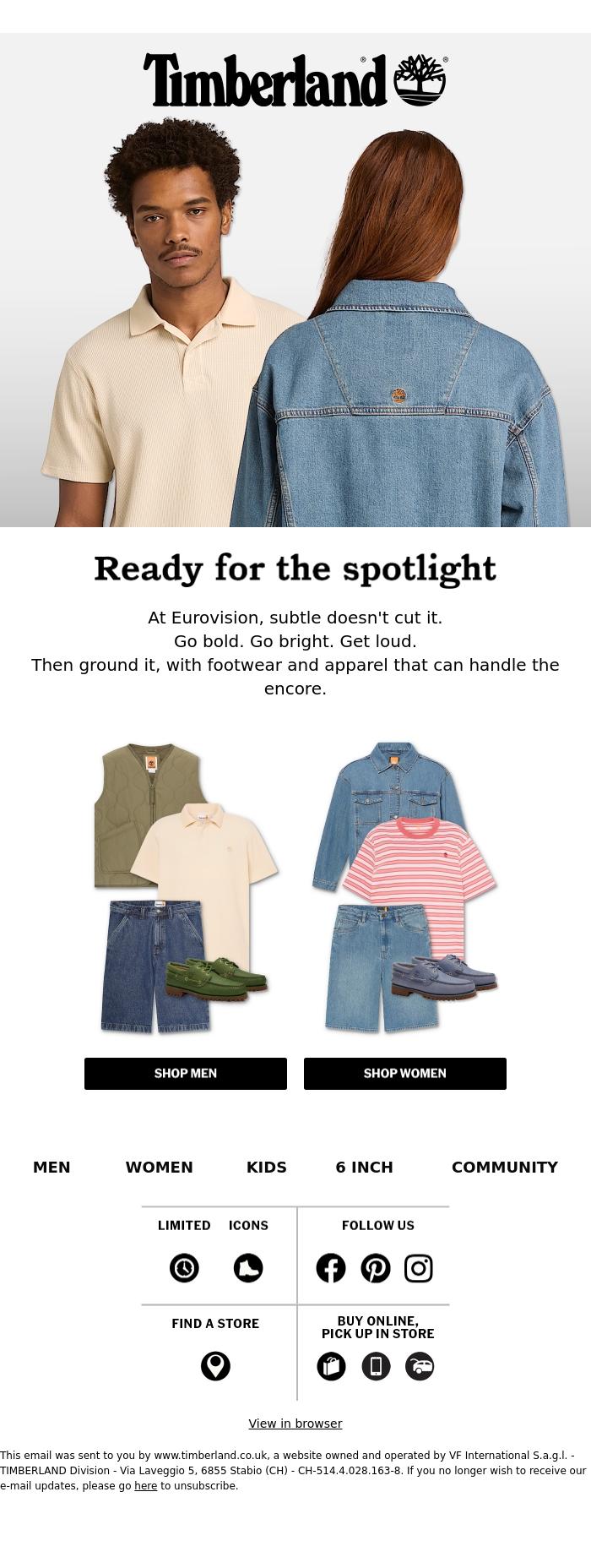 Email Design Inspiration from Timberland, Make some noise in Timberland