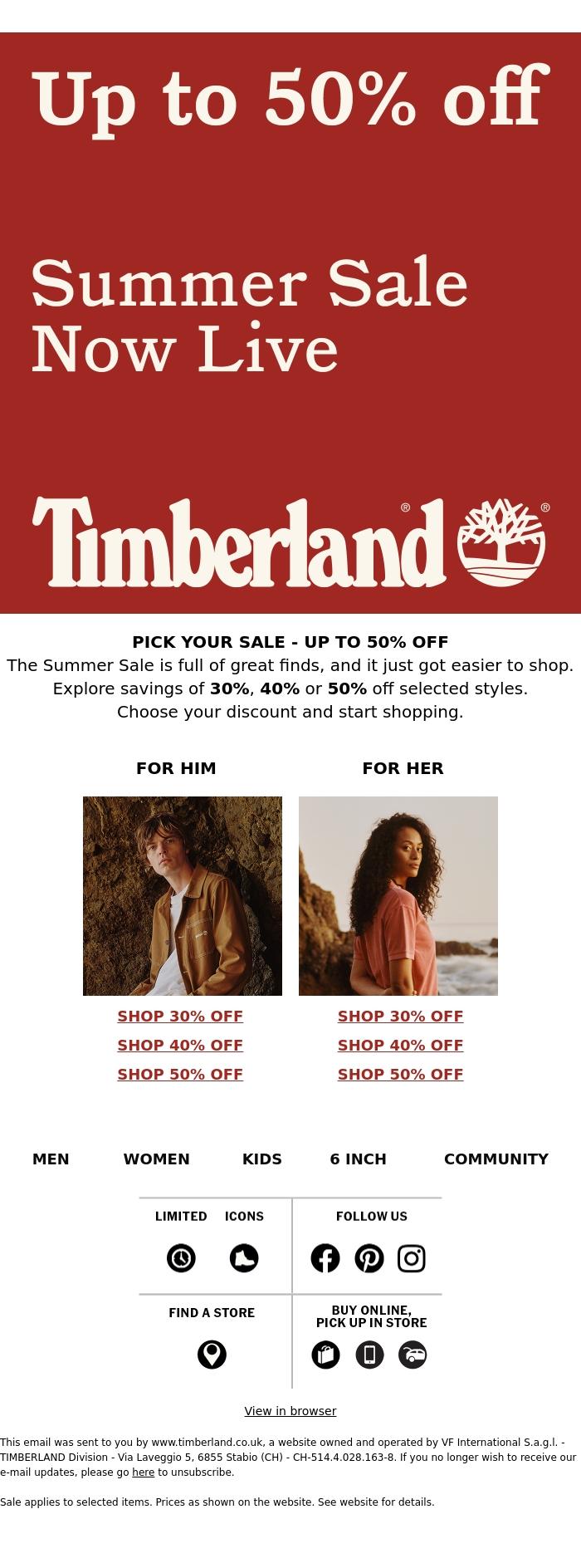 Email Design Inspiration from Timberland, How much would you like to save?