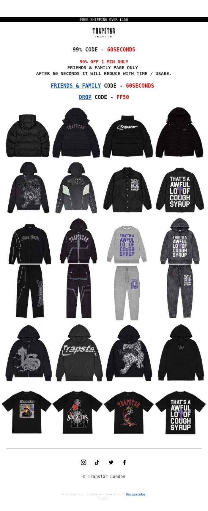 Email Design Inspiration from Trapstar London, 99% BLESSINGS | MARCH MADNESS