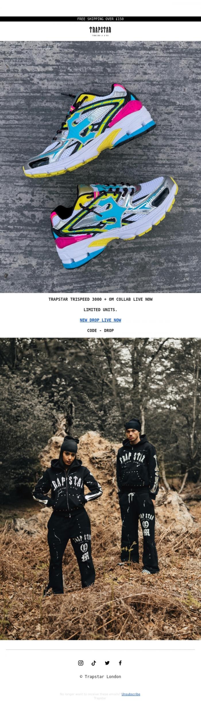 Email Design Inspiration from Trapstar London, TRAPSTAR NEW DROP LIVE NOW