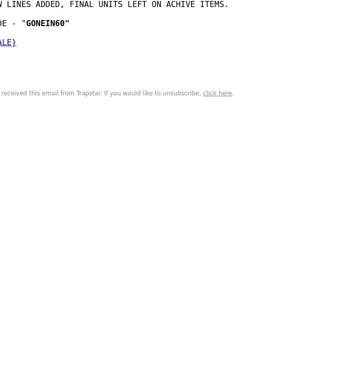 Email Design Inspiration from Trapstar London, GONE IN 60 | LIVE NOW