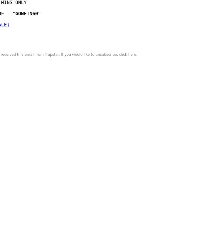 Email Design Inspiration from Trapstar London, GONE IN 60 MINS