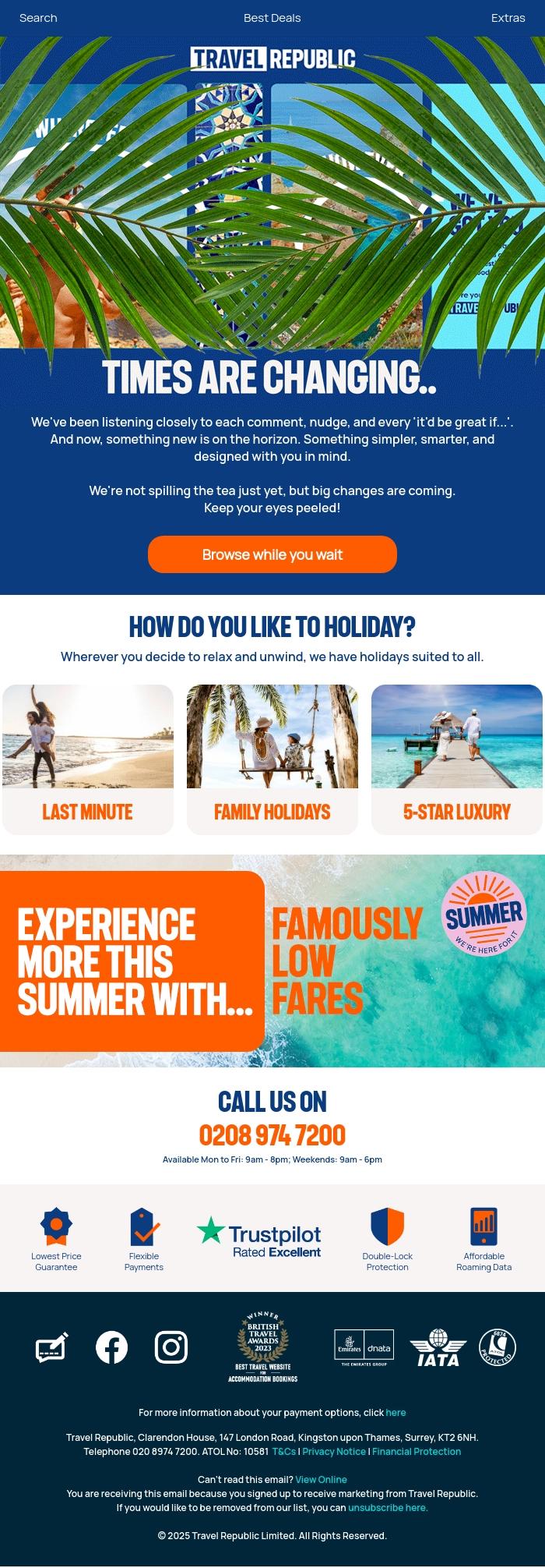 Email Design Inspiration from Travel Republic, Something new is coming 👀