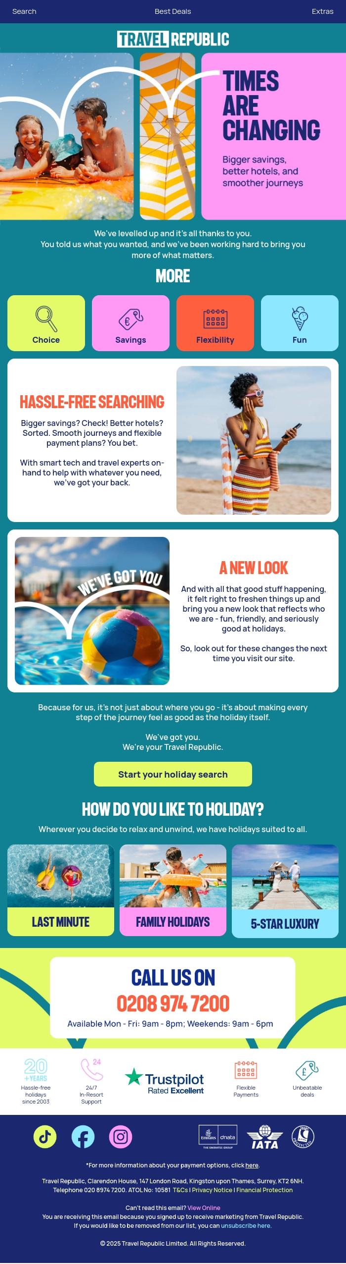 Email Design Inspiration from Travel Republic, Allow us to re-introduce ourselves 👋