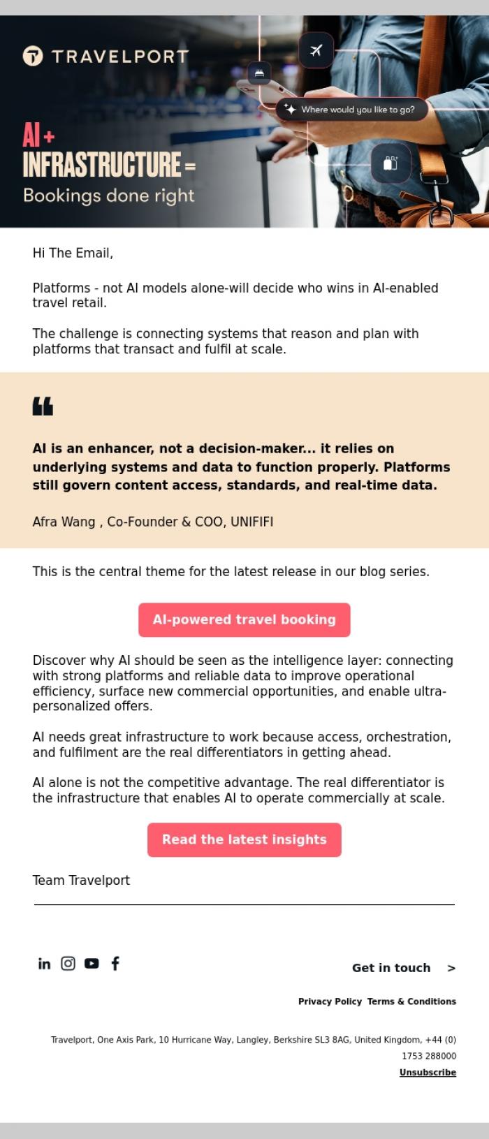 Email Design Inspiration from Travelport, From AI inspiration to commercial reality: making it happen&nbsp;